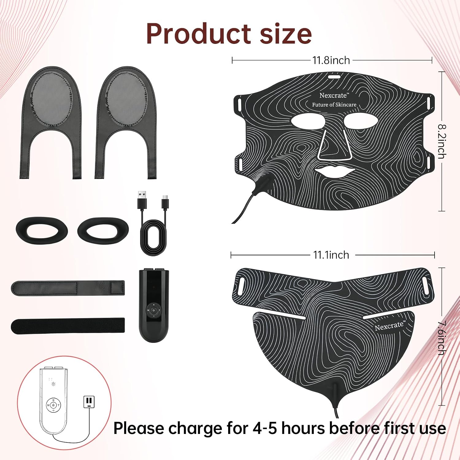 Red Light Therapy Mask For Face And Neck,850nm Near Infrared & Red Light,Rechargeable Led Face Mask For Anti-Aging, Skin Firming & Radiant Glow At Home