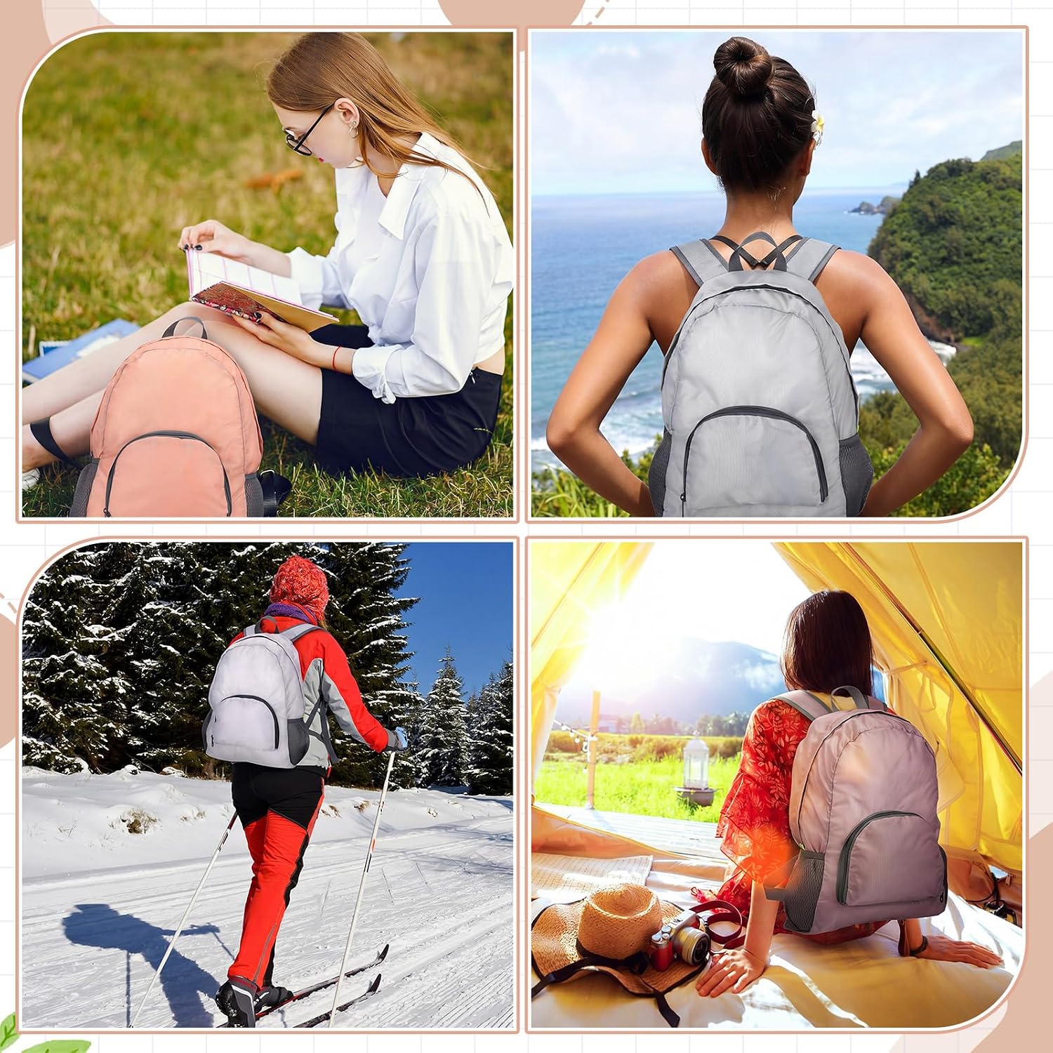 Eccliy 50 Pack Backpacks Bulk 17 Inches Back Pack Basic Backpack for Adult Lightweight Outdoor Travel Bookbags(5 Light Color)