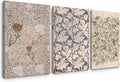 Vintage William Morris Wall Art Decor Boho Floral Botanical Canvas Pictures Abstract Neutral Flower Print Vintage Farmhouse Artwork Painting for Living Room Bedroom 24x36 Inch Wrapped Canvas Set of 3