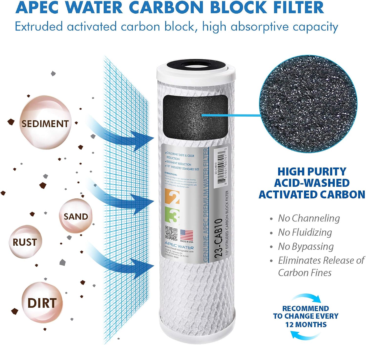 APEC FILTER-MAX45-38 US Made 50 GPD Complete Replacement Filter Set for Ultimate Series Reverse Osmosis Water Filter System with 3/8' Quick Dispense (for Upgraded 3/8' Output System)