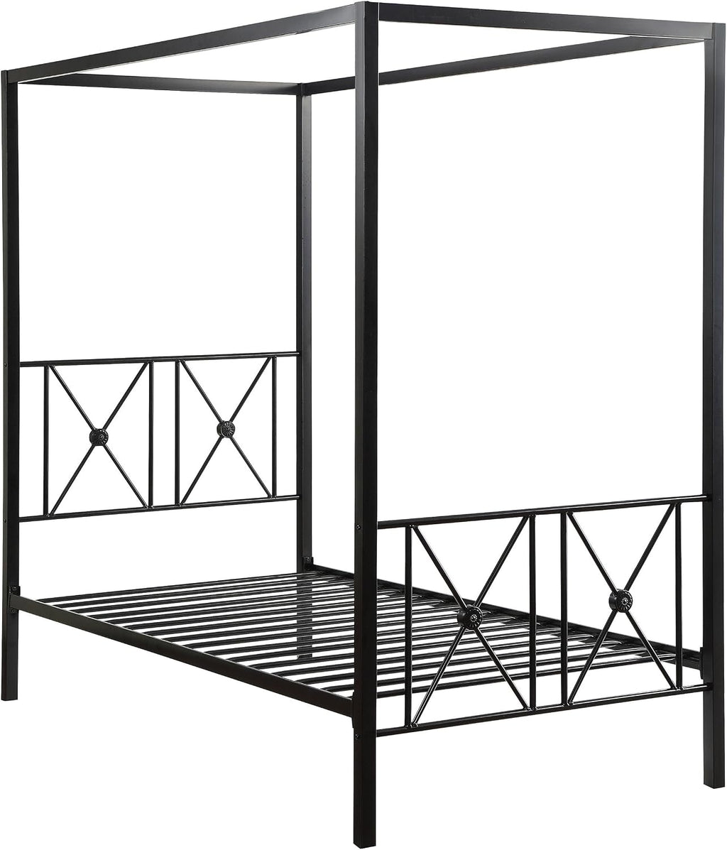 Homelegance Rapa Metal Canopy Bed, Twin, Black
