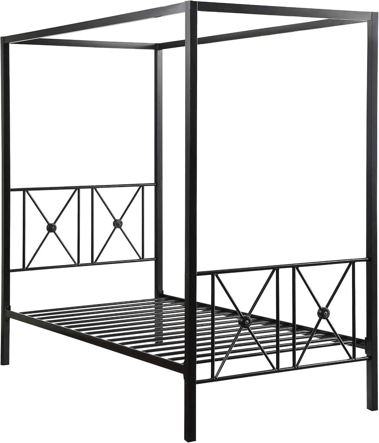 Homelegance Rapa Metal Canopy Bed, Twin, Black