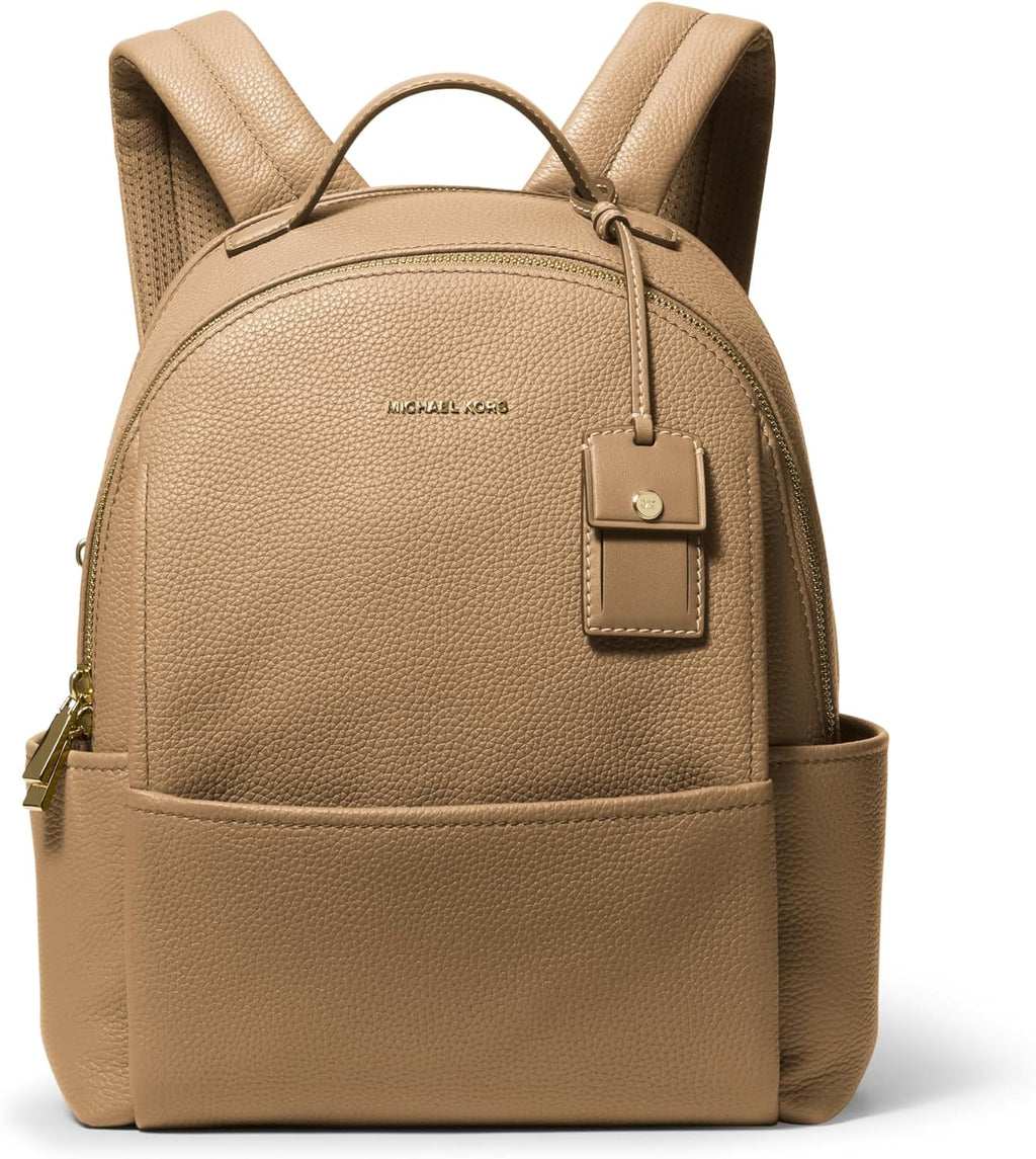 Michael Kors Sable Medium Backpack, Gold-Tone Hardware/Pebble Leather/Husk