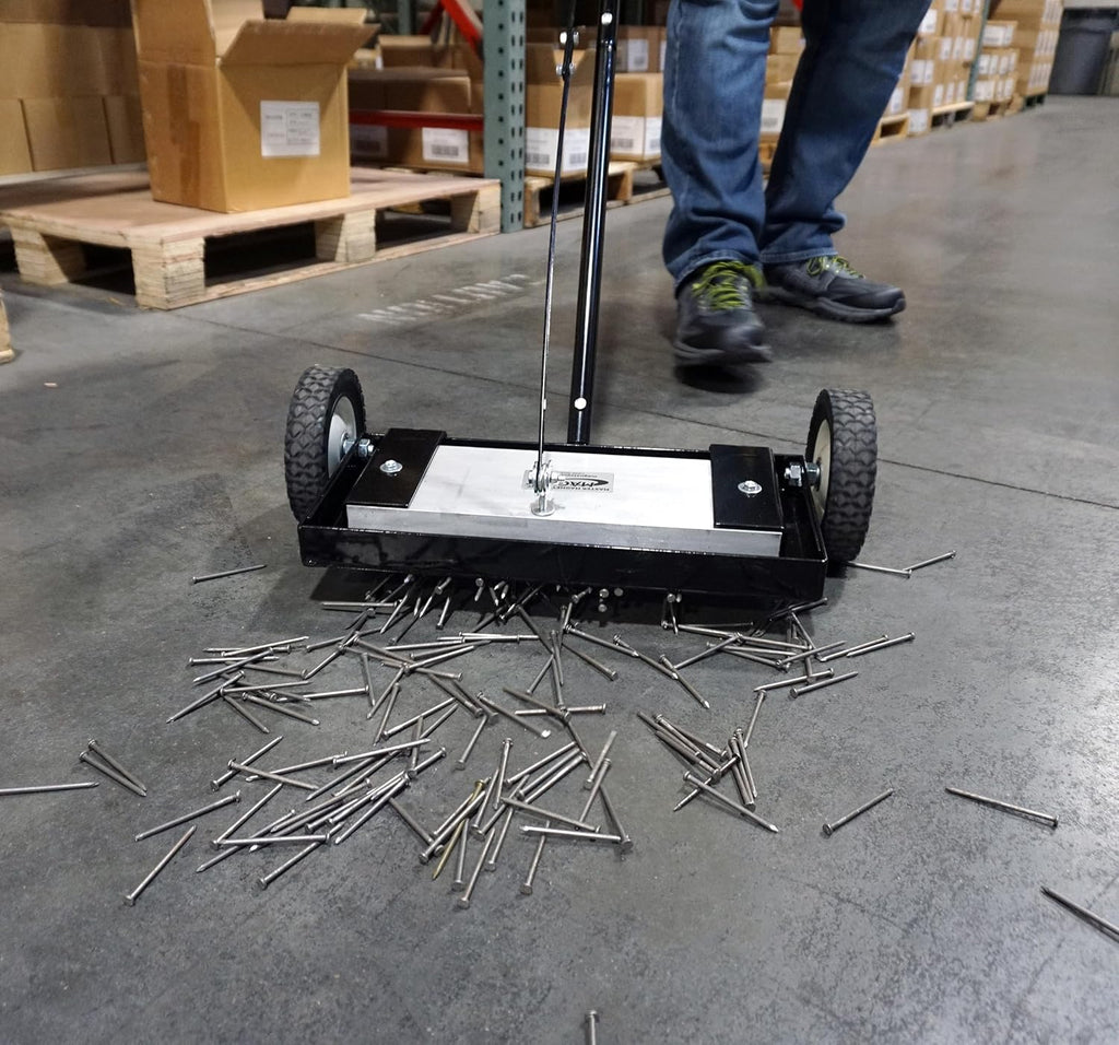 Master Magnetics Magnetic Floor Sweeper with Release - Heavy Duty Push-Type, 14' Sweeping Width, 1 Each, MFSM14RX