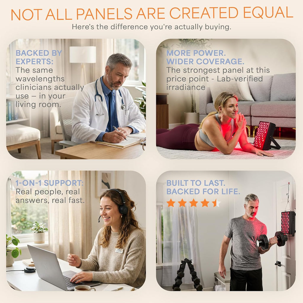 LifePro Red Light Therapy for Body Panel - 90 & 120 Dual Chip LEDs - 660nm & 850nm Near Infrared Full Body Red light Therapy Panel - For Daily Wellness & Comfort -Includes Hanging Kit and Eyewear