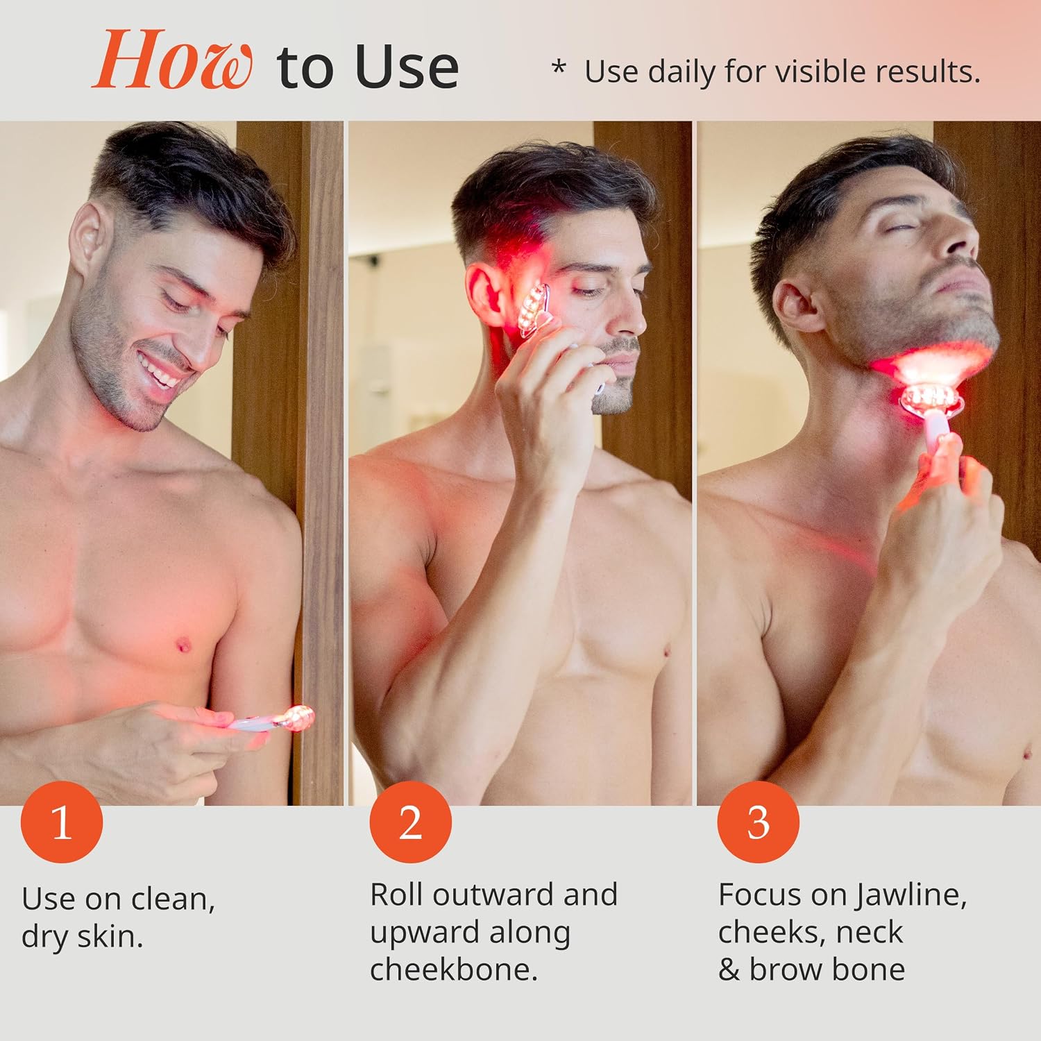 Vanity Planet Mila Contour & Define LED Facial Roller - 3-in-1 Skin Massager with Cooling, Sonic Vibration & Red Light Therapy - Ergonomic Anti-Aging Face and Neck Massager for Firming & Relaxation
