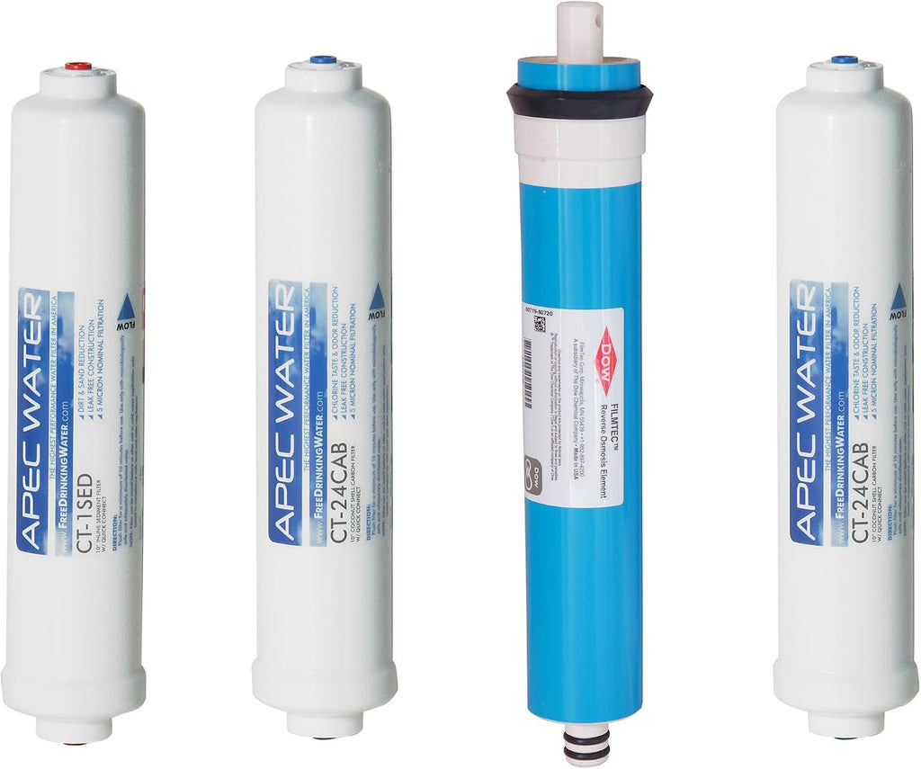 APEC Water Systems Filter-MAXCTOP US Made 90 GPD Complete Replacement Filter Set for Ultimate Series Countertop Reverse Osmosis Water Filter System