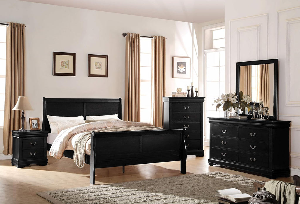 Black 4PCS Bedroom Set (Twin Bed)