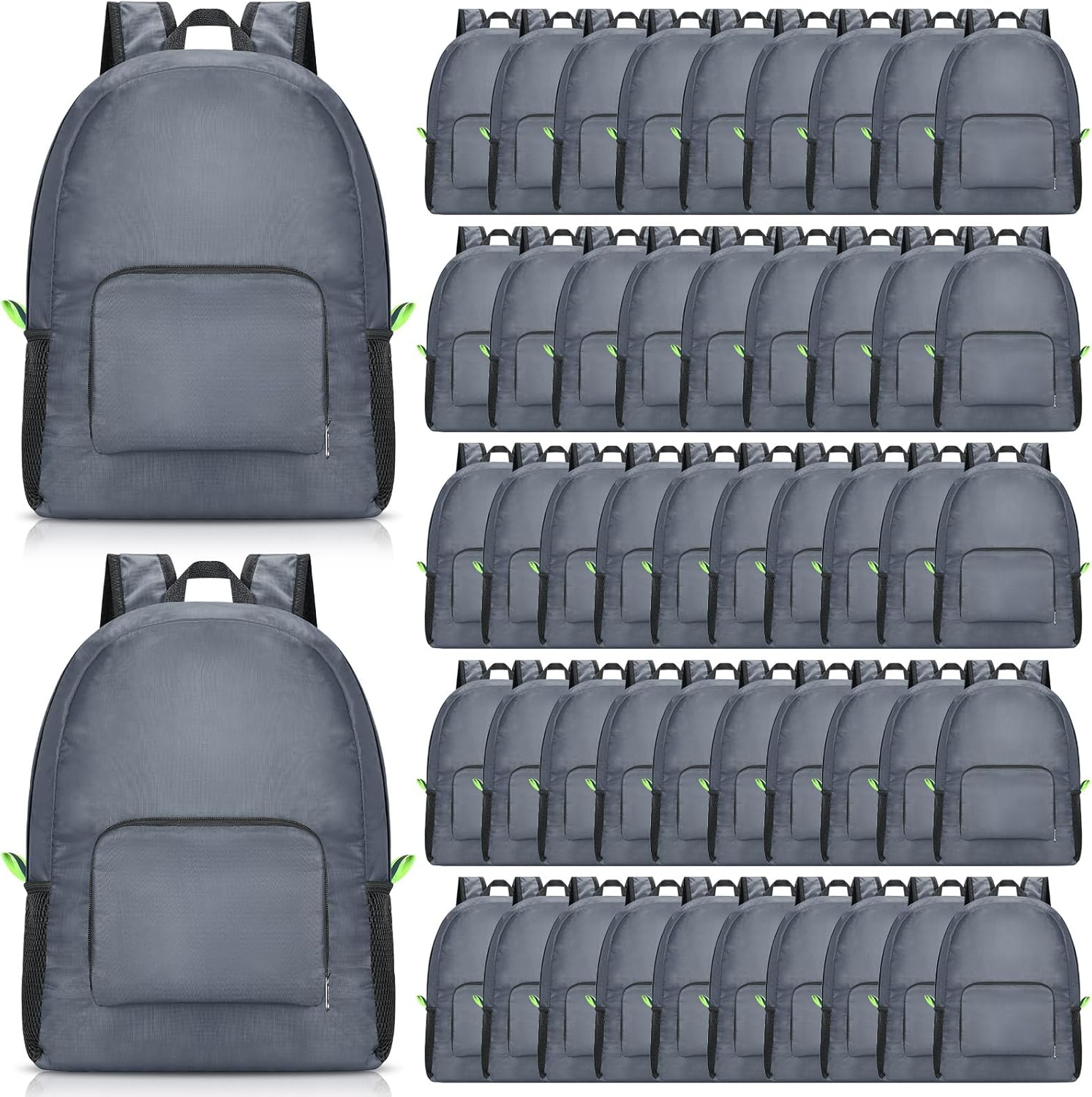 Eccliy 50 Pack Backpacks in Bulk 17 Inches Wholesale Back Pack Basic Backpack for adult Lightweight Outdoor Travel Bookbags(Gray)