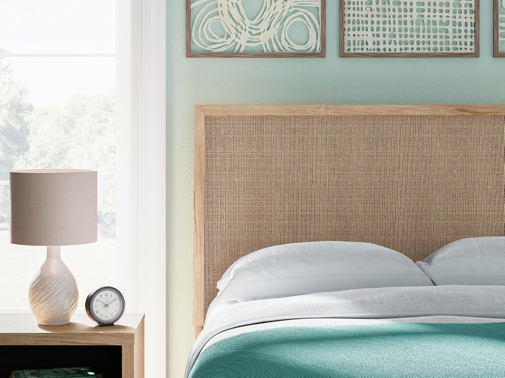 Signature Design by Ashley Cielden Contemporary Panel Headboard, Full, Beige