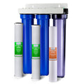 iSpring Whole House Water Filter System, Highly Reduces up to 99% Chlorine, Sediment, Taste, Odor, 3-Stage Water Filtration System w/Clear 1st-Stage Housing, Model: WCB32C, 3/4' Inlet/Outlet