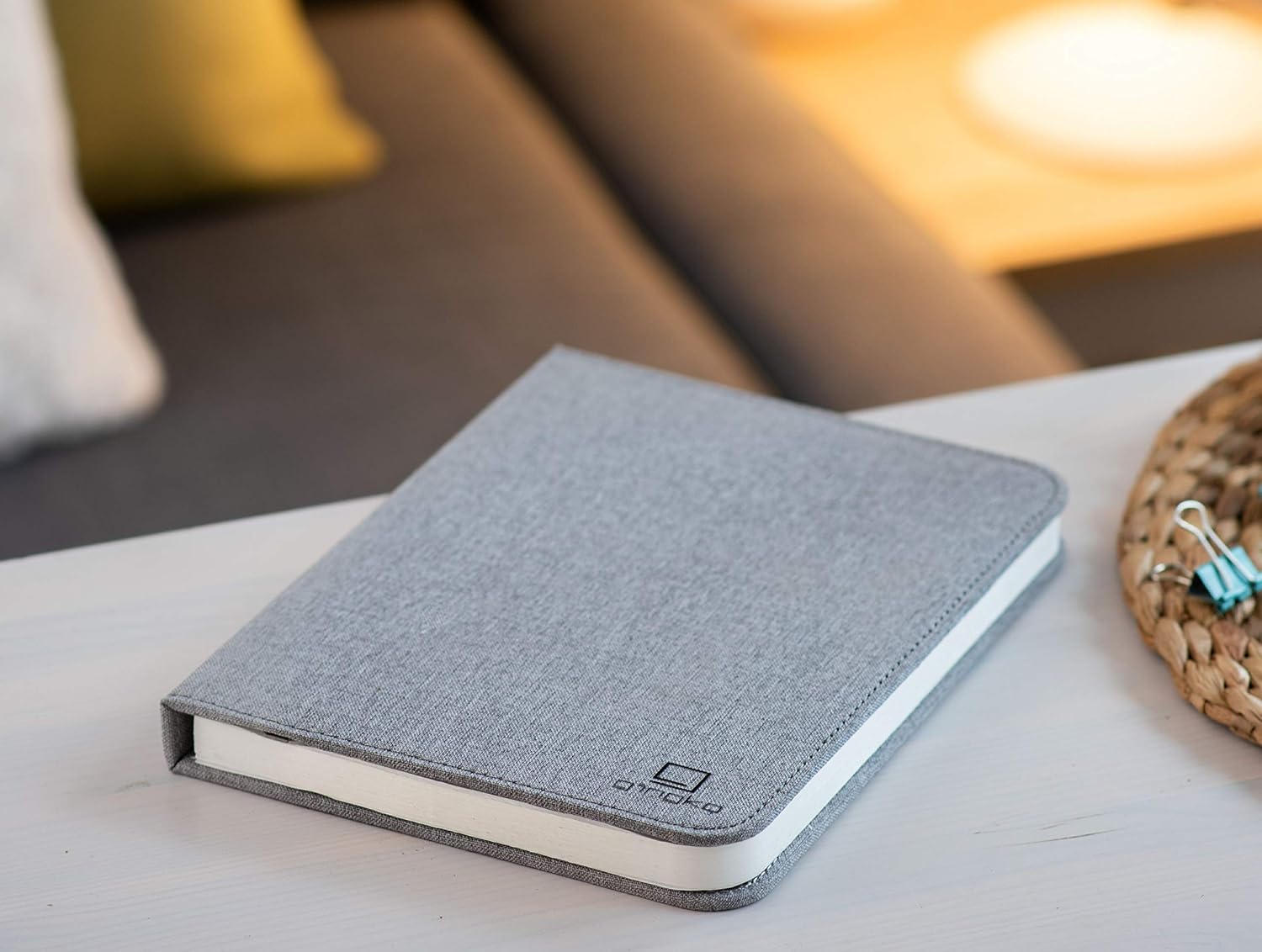Gingko Smart Booklight- Linen Urban Grey