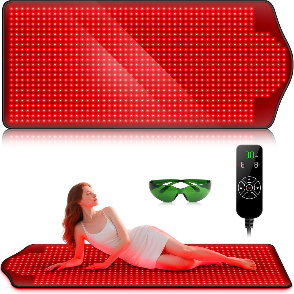 Red Light Therapy for Body, Infrared Light Therapy, 73'x 32' Red-Light Mat for Full Body, 1090 LEDs, 660nm & 850nm 3-in-1 LED Bead, Pain Relief, Light-Therapy for Dogs, Shoulder, Back, Knee