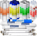 iSpring F31KU100 3-Year Reverse Osmosis Water Filter Replacement Cartridge Set for 7-Stage 100 GPD RO Water Filtration Systems w/Alkaline Mineral & UV Filters Fits RCC1UP-AK, RCC7AK-UV, 31 Piece
