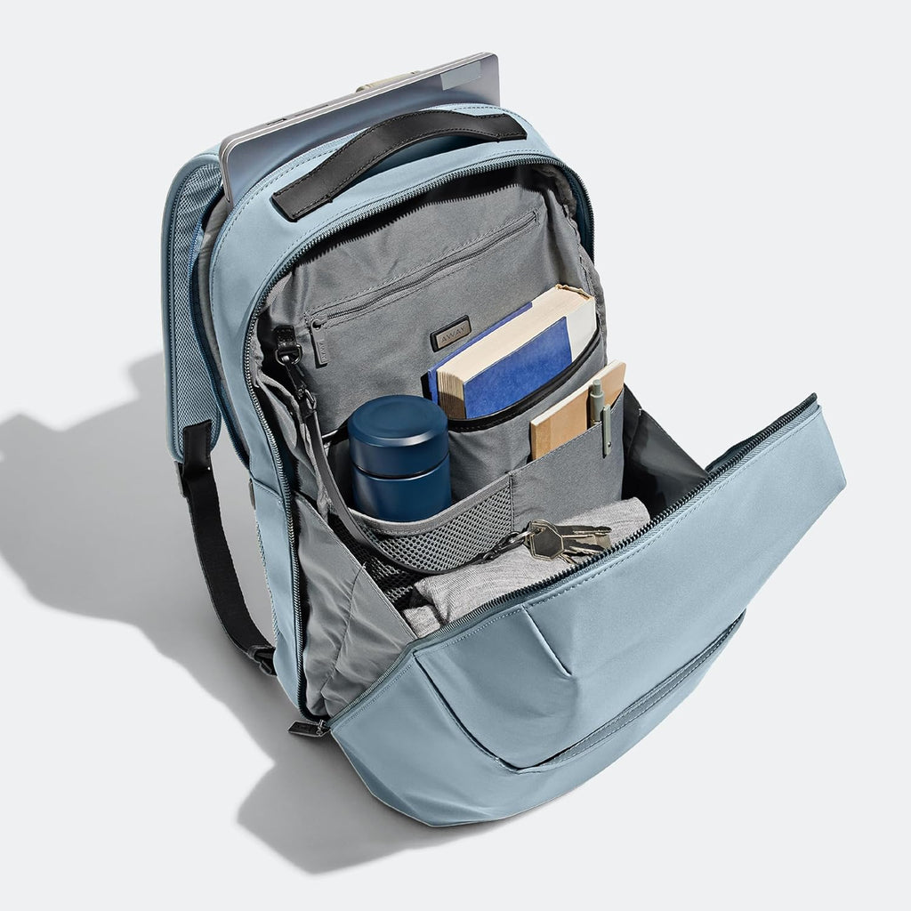 Away Amazon Exclusive The Everywhere Zip Backpack - Personal Item Airline Approved Backpack with 16' Padded Laptop Sleeve, Water Bottle Pocket, Interior and Exterior Pockets - Sky Blue