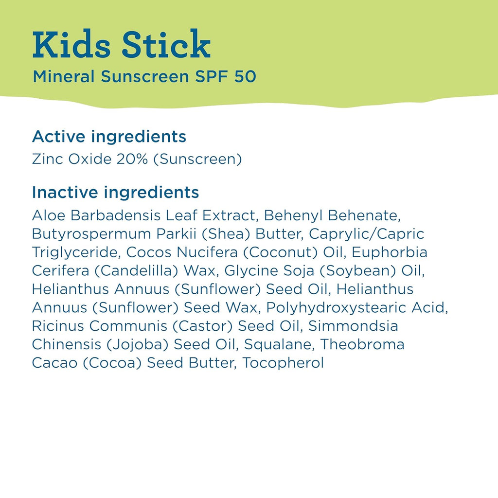 Blue Lizard Kids Mineral SPF 50 Sunscreen Stick, Zinc Oxide, 100% Mineral Actives, Developed for Kids' Sensitive Skin, TSA-Friendly, Vegan, Paraben-free, Fragrance-Free, 0.5 oz (Pack of 12)