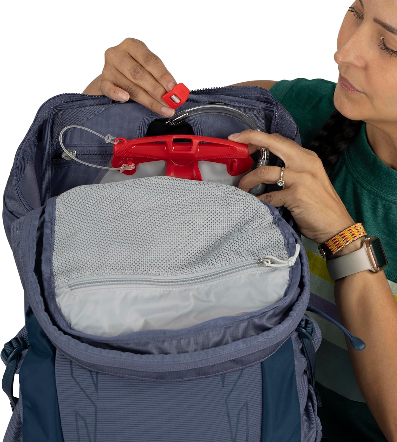 Osprey Tempest 26L Women's Lightweight Hiking Backpack - Daypack for Travel & Camping, Anchor Blue/Atlas