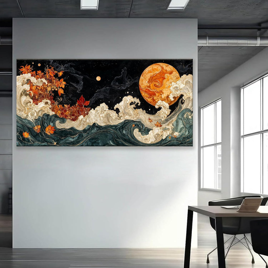 Large Wall Art For Living Room Boho Abstract Modern Wall Artwork Prints Colorful Canvas Art Wall Decor Painting Pictures Abstract Black Wall Decor For Home Bedroom Office Ready To Hang 35' × 70'