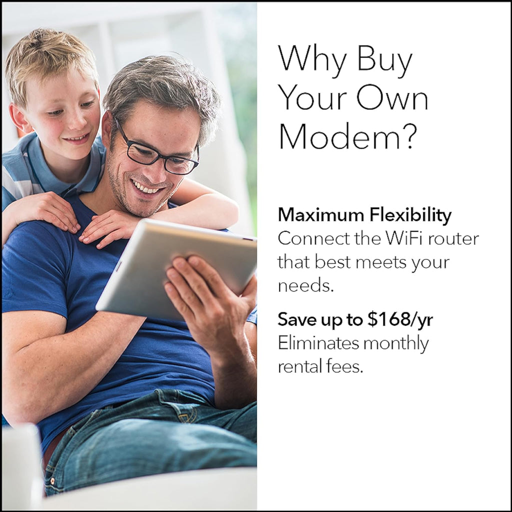 NETGEAR Nighthawk Cable Modem CM1200 - Compatible with All Cable Providers Including Xfinity by Comcast, Spectrum, Cox | for Plans Up to 1 Gbps | 4 x 1G Ethernet Ports | DOCSIS 3.1, Black