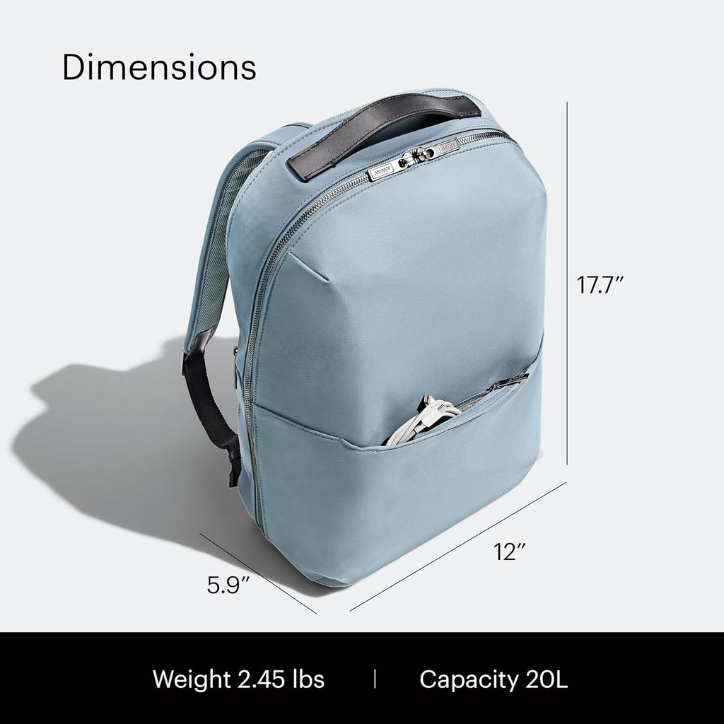 Away Amazon Exclusive The Everywhere Zip Backpack - Personal Item Airline Approved Backpack with 16' Padded Laptop Sleeve, Water Bottle Pocket, Interior and Exterior Pockets - Sky Blue