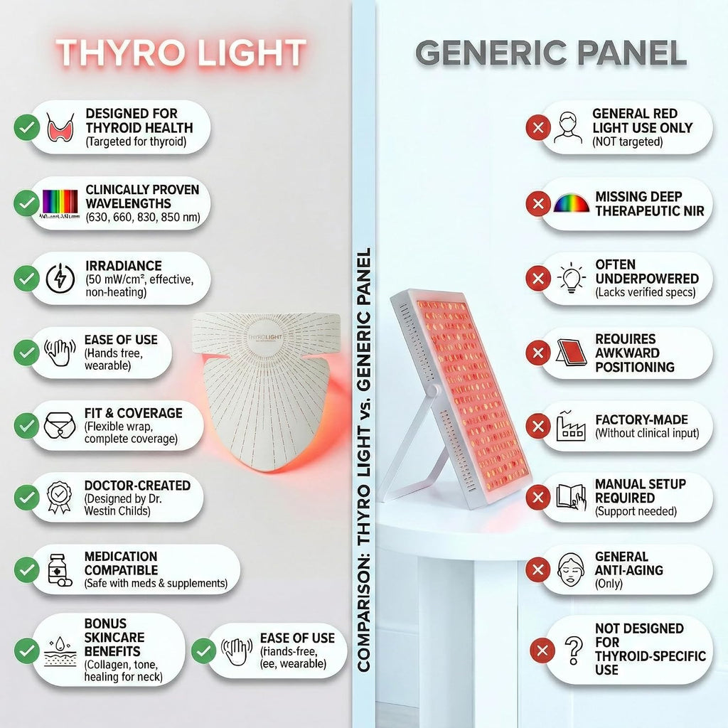 Thyro Light – Red & Near Infrared (NIR) Light Therapy Device for Neck and Thyroid Area – 630nm, 660nm, 830nm, 850nm – Supports Circulation, Relaxation & Wellness by Dr. Westin Childs