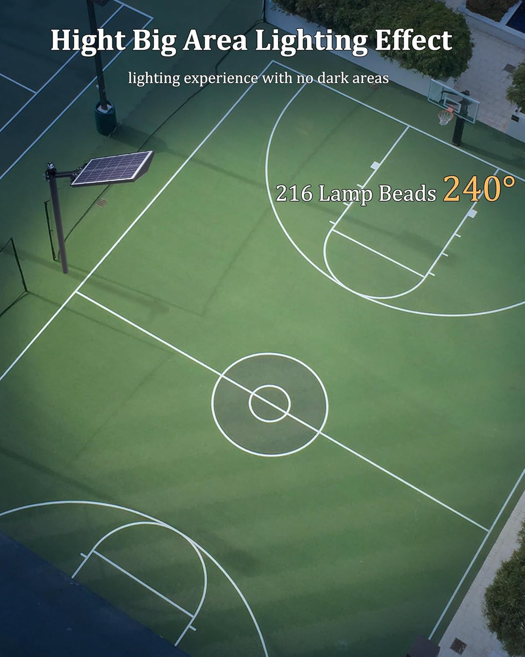 Ofuray Of-9800W Solar Street Lights Outdoor,Solar Security Flood Lights Parking Lot Lights Commercial Dusk to Dawn, 6500k Waterproof Led with Remote Control Motion for Street,Court,Barn