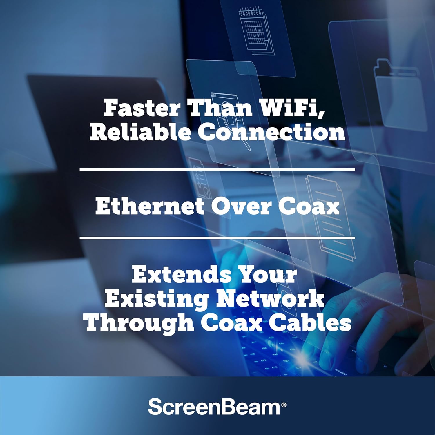 ScreenBeam MoCA 2.5 Network Adapter for Higher Speed Internet, Ethernet Over Coax - Starter Kit (Model: ECB6250K02)