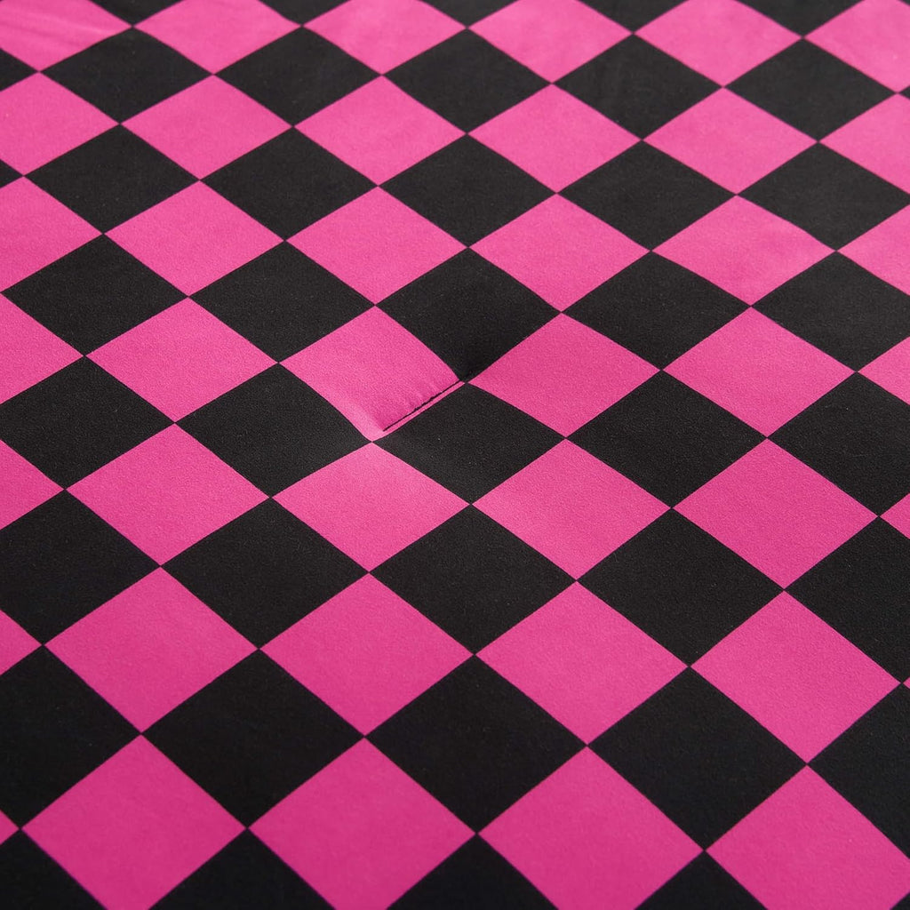 Juicy Couture Reversible Checkerboard Comforter Set 6-Piece Full/Queen Set, Black/Hot Pink