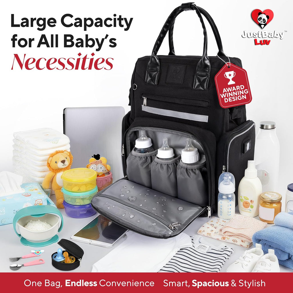 Award-Winning Baby Diaper Bag Backpack with Changing Station –Large Multifunction Waterproof Diaper Bag, Warm Bottle Pockets, Newborn Essentials Travel Gift for Mom & Dad, Best Baby Shower