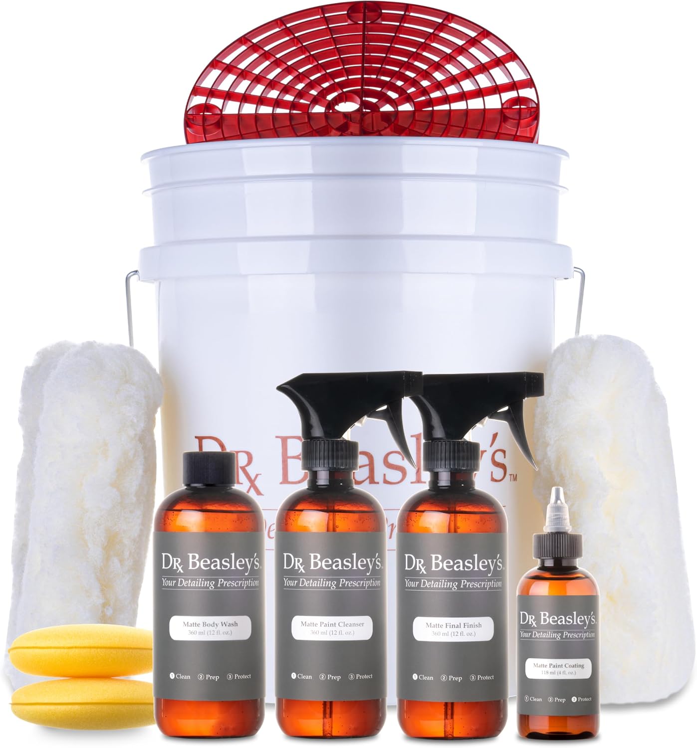 Dr. Beasley's Matte Paint Prescription Detailing Kit with Accessories Included, Designed for Matte Cars and Motorcycles, 100% VOC Free, 2 Years of Protection, 40 Ounce