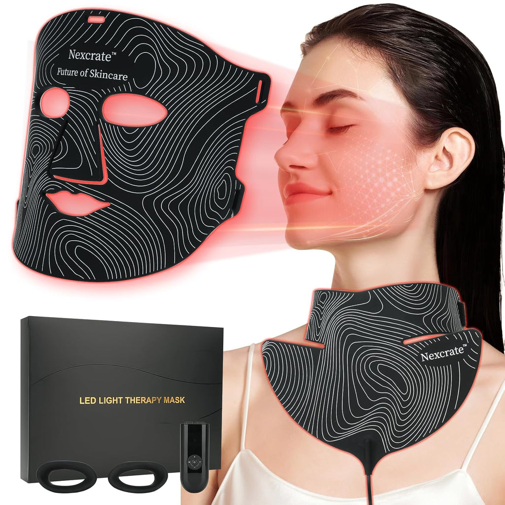 Red Light Therapy Mask For Face And Neck,850nm Near Infrared & Red Light,Rechargeable Led Face Mask For Anti-Aging, Skin Firming & Radiant Glow At Home