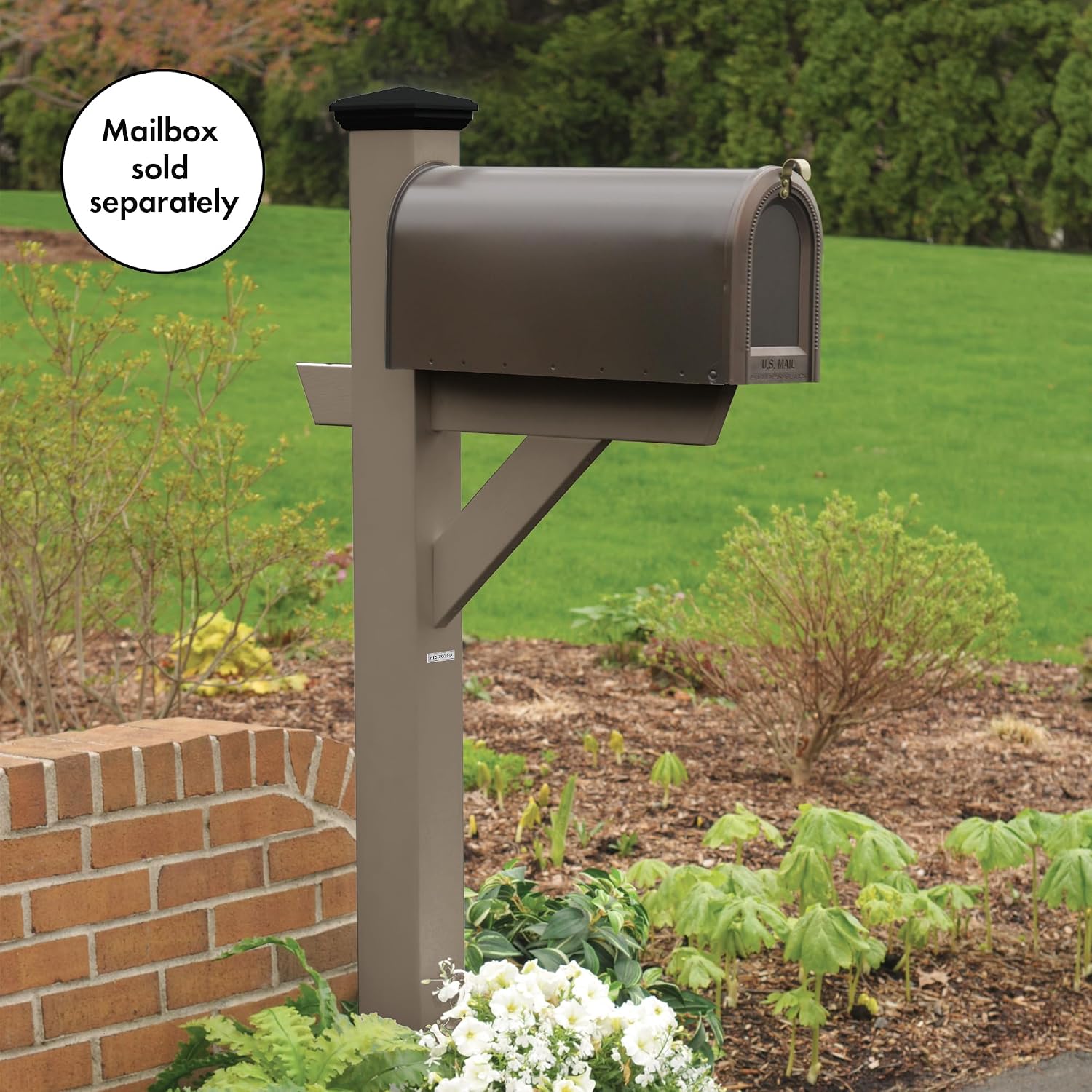 Highwood Hazelton Mailbox Post, Woodland Brown