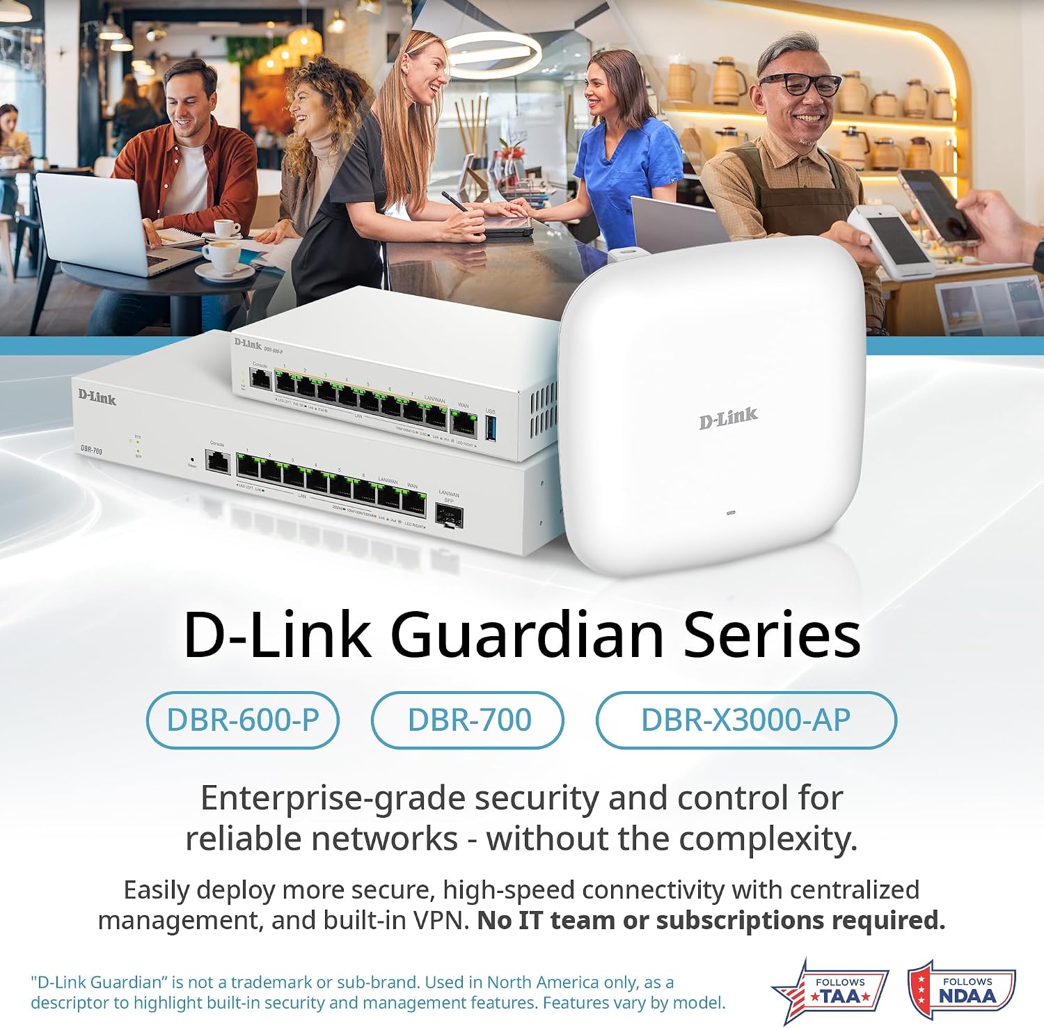 D-Link Guardian 700 Pro Multi-Gig Business Router with SFP (DBR-700), Premium Router with Multi-WAN Failover, SPI Firewall, 8X 2.5GbE LAN with SFP, VPN