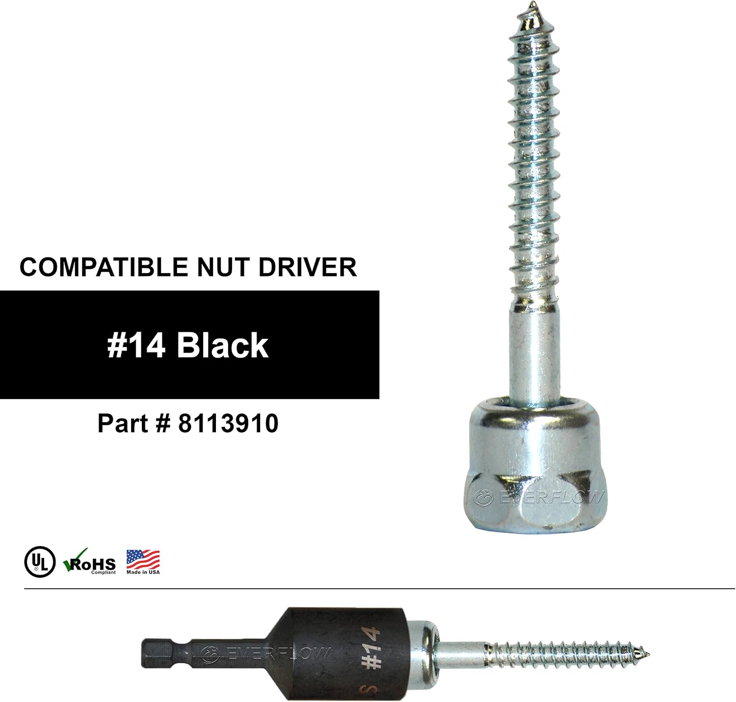 Everflow Sammys 8007957-100 GST 10 3/8 Inch Screw Vertical Threaded Rod Anchor Designed for Wood, Easy Use, No Pre-Drilling Required, Steel with Zinc Finish, 1/4 x 1 Inch Screw Length - (Pack of 100)