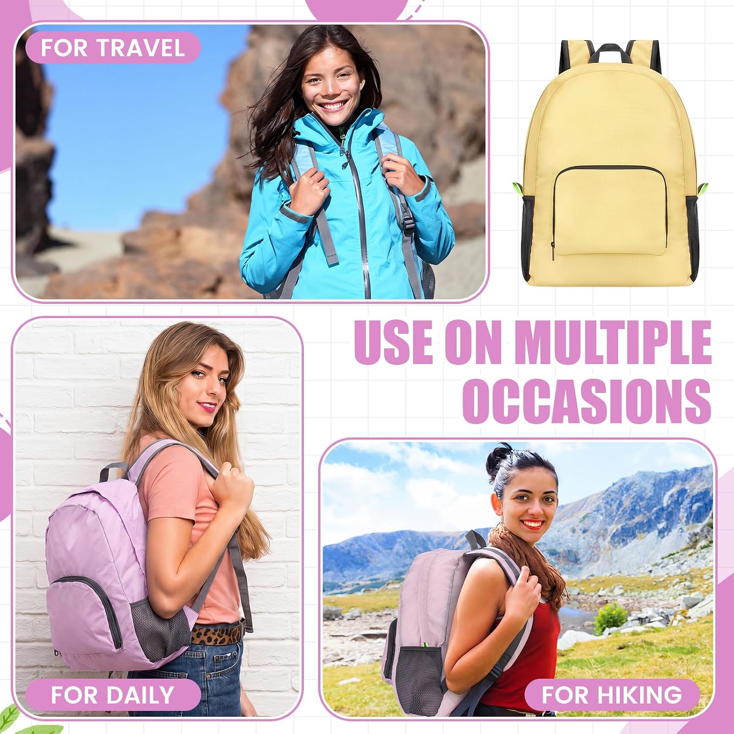 Eccliy 50 Pack Backpacks Bulk 17 Inches Back Pack Basic Backpack for Adult Lightweight Outdoor Travel Bookbags (5 Basic Color)