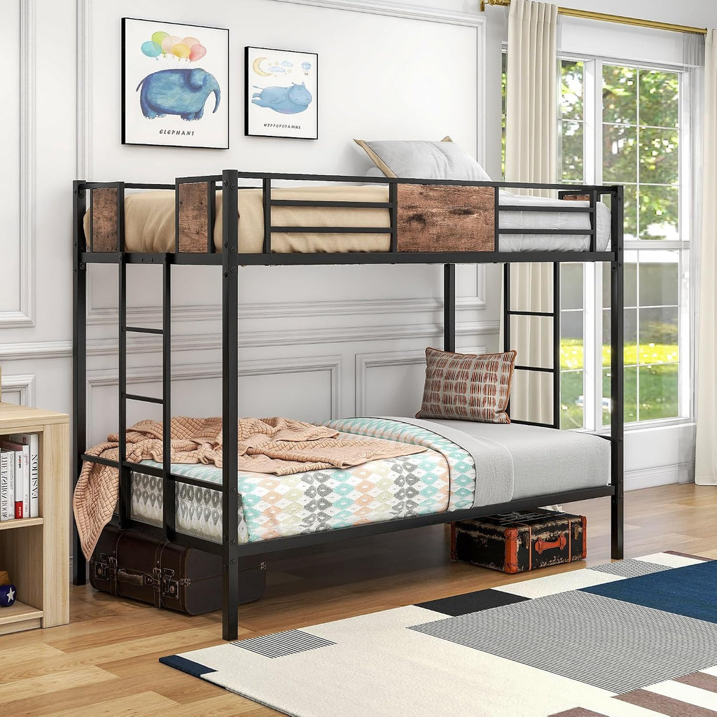 SECOLI 2024 Bedroom Furniture Twin Twin Size Bunk Bed Black
