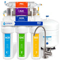 Express Water ROALK10MBN 10-Stage Alkaline Under Sink Reverse Osmosis Water Filter System, NSF Certified 372 & 58, 100 GPD, Reduces 99% of Impurities, BPA Free, Brushed Nickel Faucet