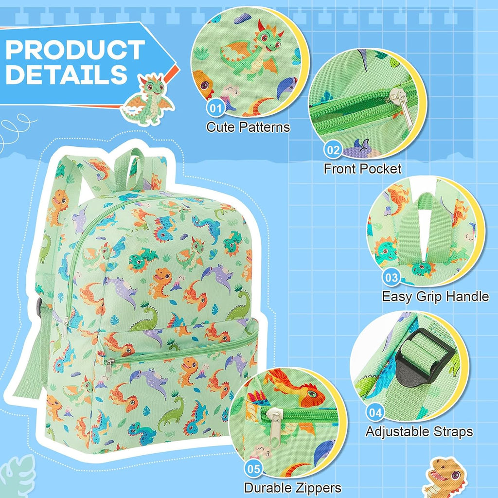 Amylove 24 Pack Backpack Bulk Lightweight Wholesale Backpacks Printed Book Bag in Bulk for Donations Giveaways (15 Inch,Funny Color)