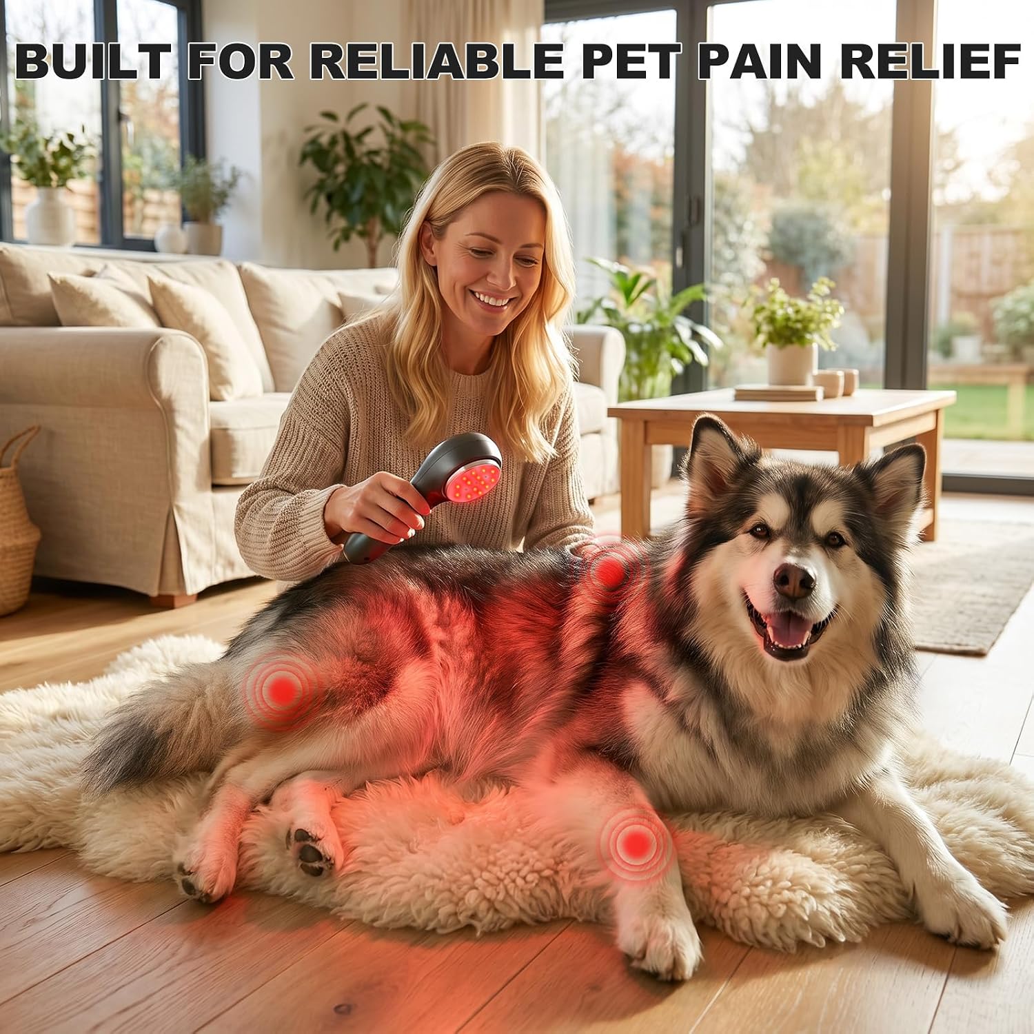 Handheld Red Light Therapy Device, Portable Near Infrared Light Therapy for Body, 650nm & 808nm Wireless Red Light Therapy Wand for Pain Relief Joint, Muscle Pain for Dogs & Humans