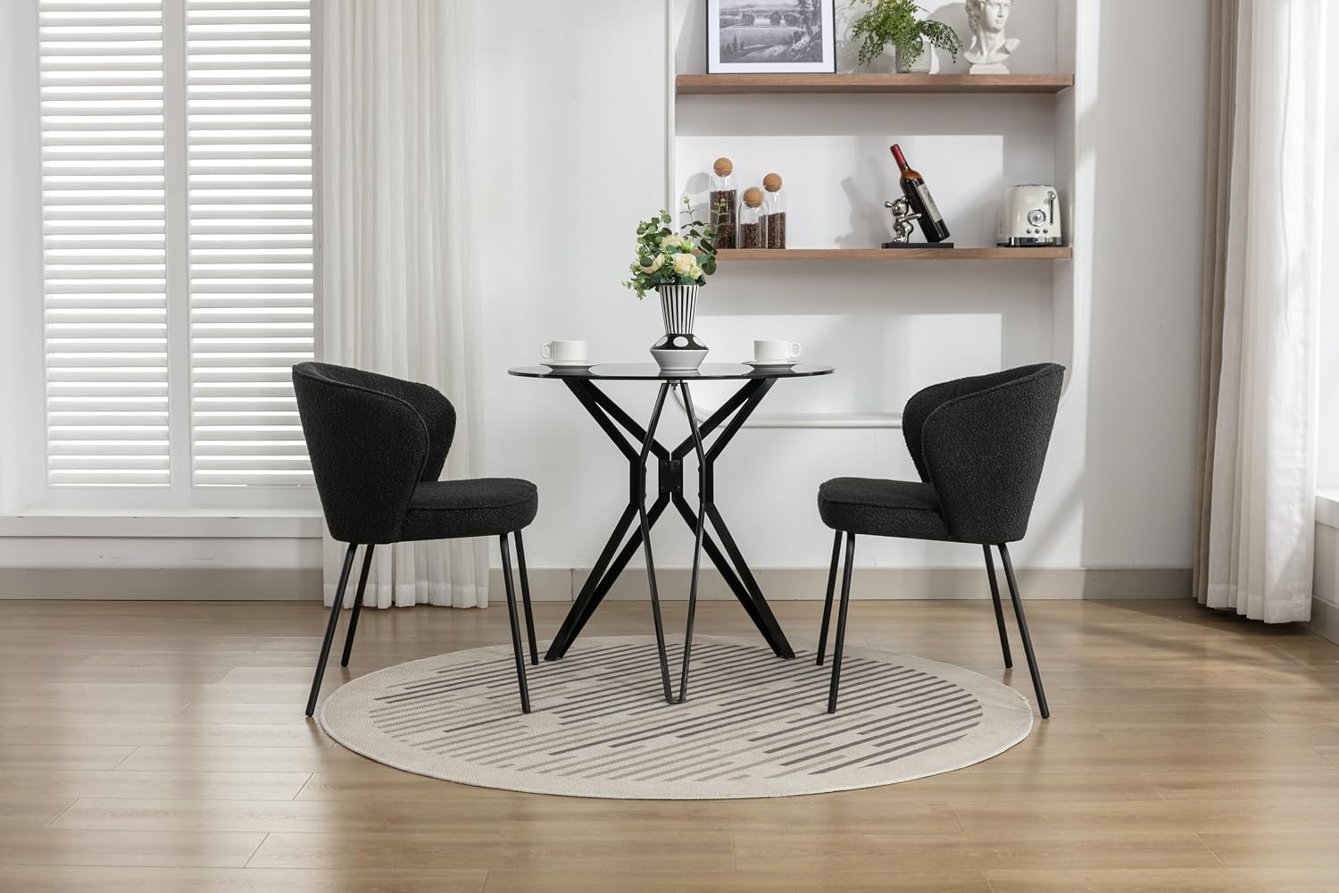 Luxury Velvet Swivel Dining Chairs Set of 2 Beige Chairs for Living Room or Bedroom Single Light Luxury Design Metal Legs Elegant Furniture for Home Décor (Black Set of 2)