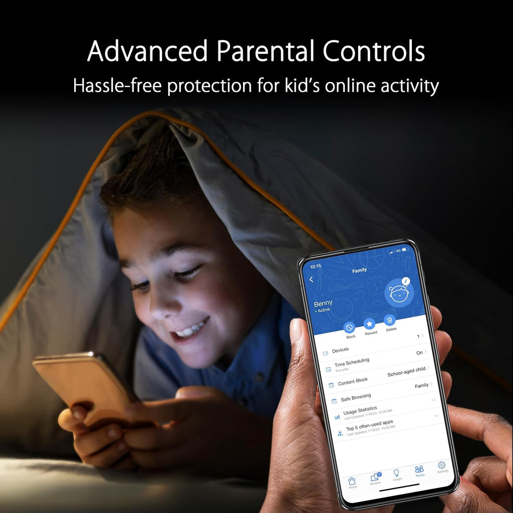 ASUS ZenWiFi Whole-Home Tri-band Mesh WiFi 6E System (ET9 3PK), Coverage up to 7,800 sq.ft, 7800Mbps, new 6GHz band, AiMesh, Lifetime Free Internet Security, Parental Control, EasySetup, Instant Guard
