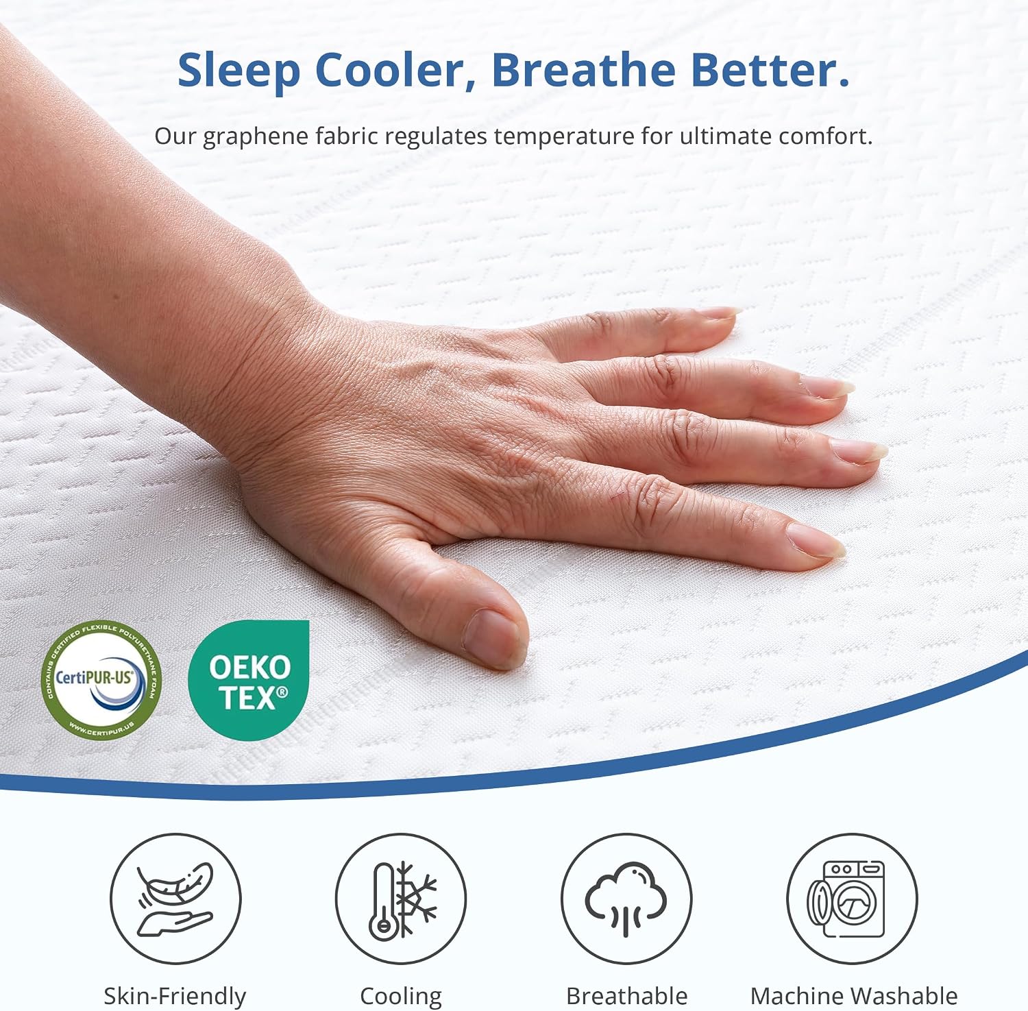 MLILY 14 Inch Queen Memory Foam Mattress, Gel Cooling Mattress Bed in a Box, Fiberglass Free, Back Pain Relief, Medium Firm, CertiPUR-US Certified, 60'x80'x14', White