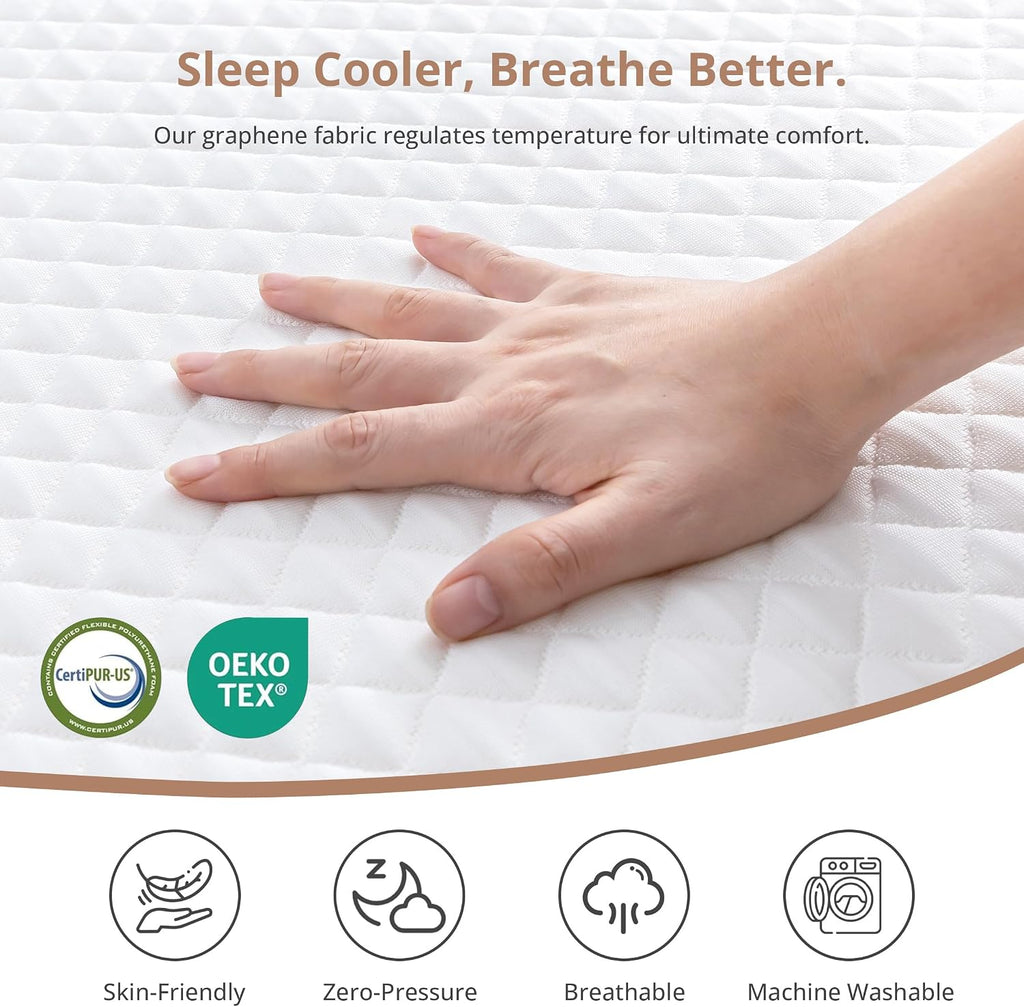 MLILY 14 Inch California King Memory Foam Mattress, Fiberglass Free Mattress Bed in a Box, Gel Medium Firm Mattress, CertiPUR-US Certified, 72'x84'x14', White