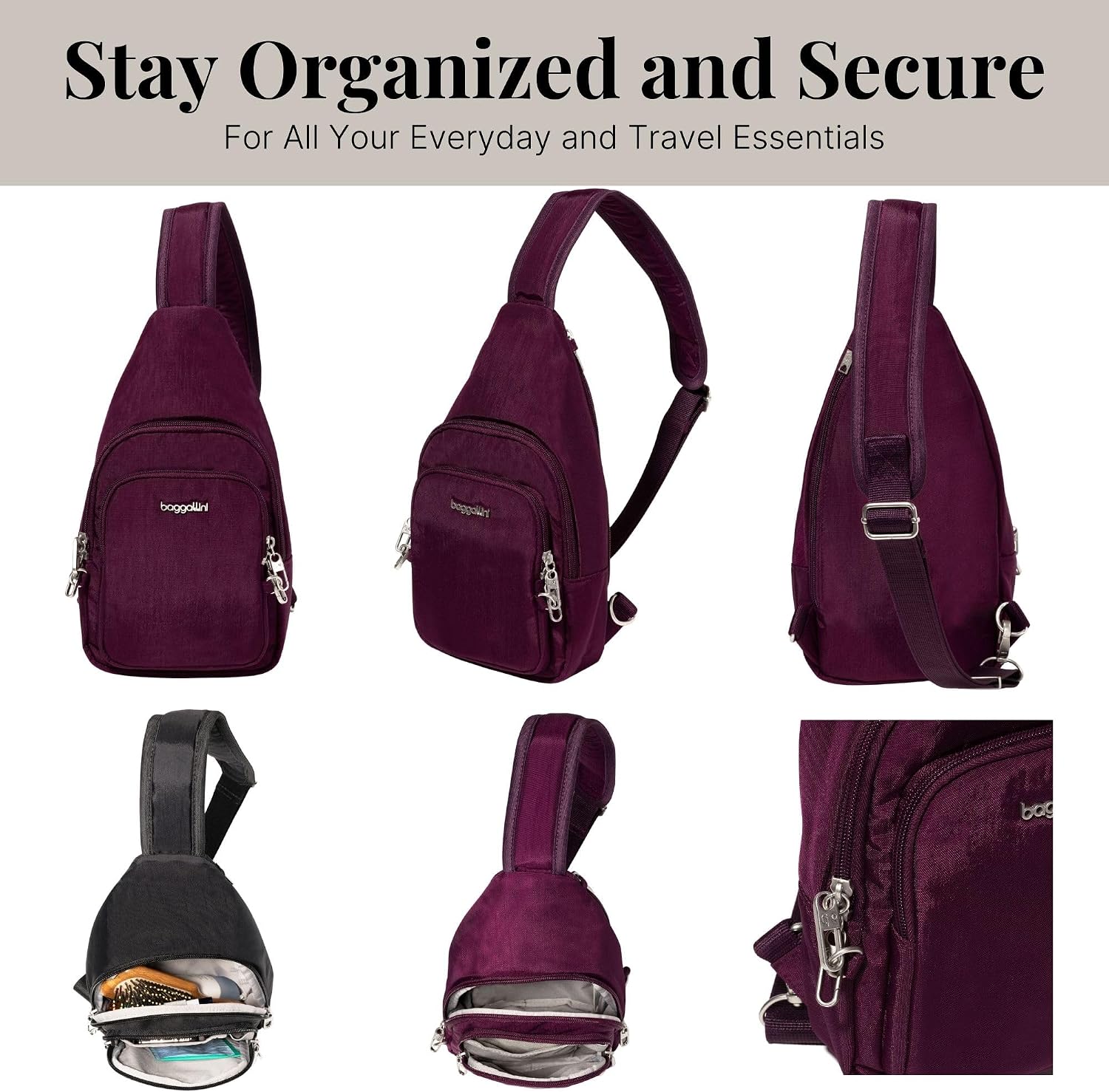 Baggallini Securtex Anti-Theft Daytripper Sling