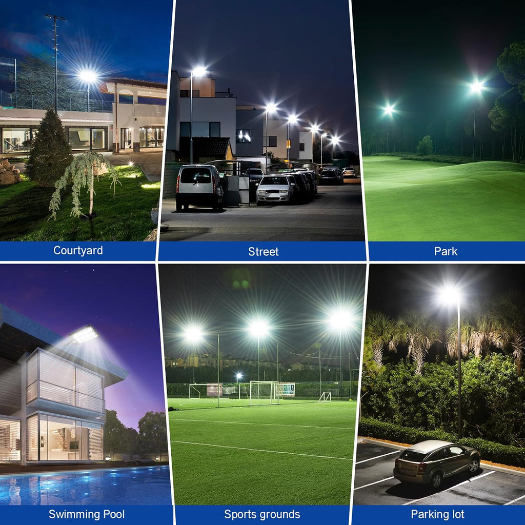 Solar Street Light 8000W, Solar Street Light Outdoor High Lumens, Solar Parking Lot Lights 6500K, Solar Lights Outdoor Motion Sensor Dusk to Dawn for Parking Lot, 2 Pack