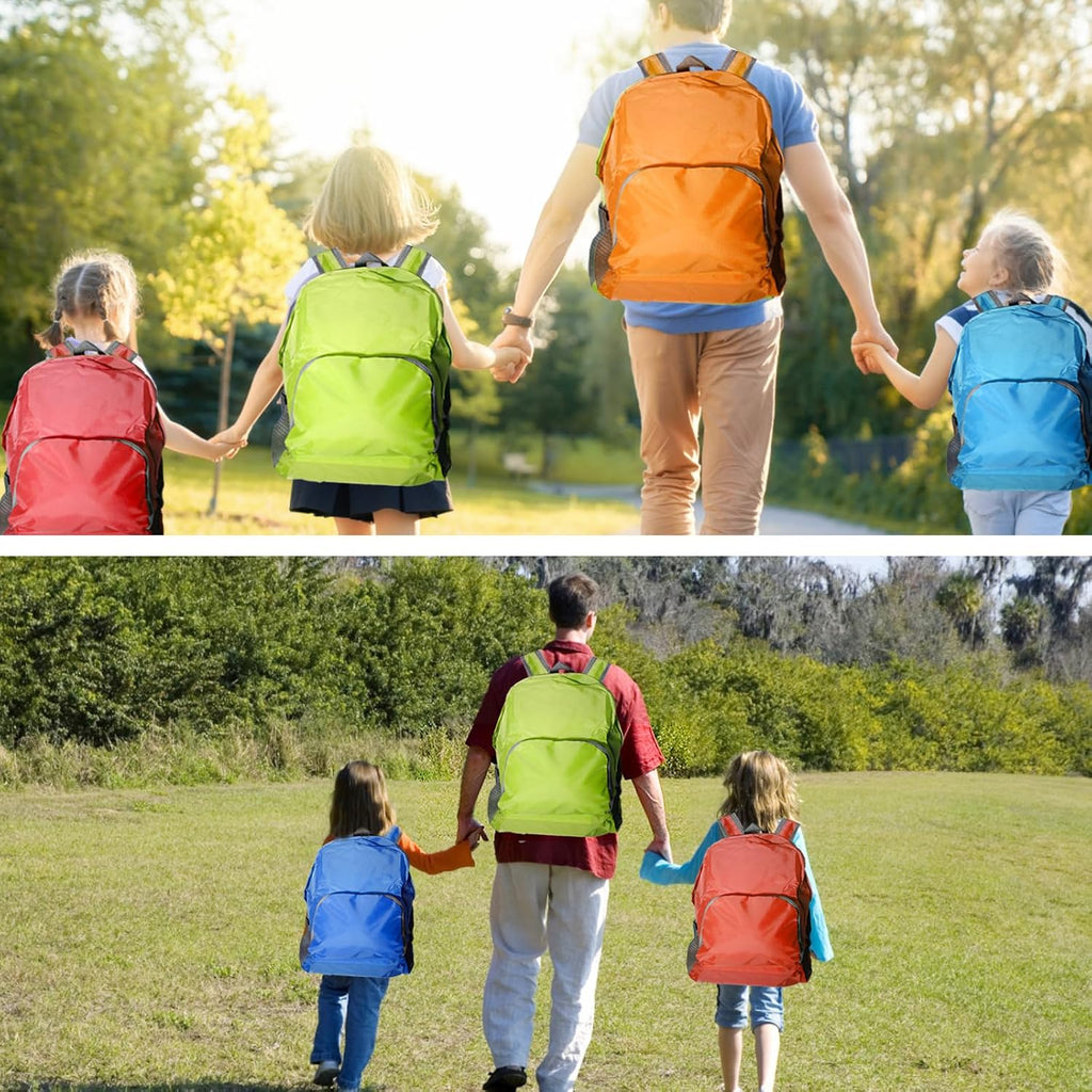 56 Pack Backpacks in Bulk 17 Inches Foldable Lightweight Bookbags for Boys Girls Basic Back with 56 Rulers 56 Erasers for Student Outdoor Travel School Supplies(8 Colors)