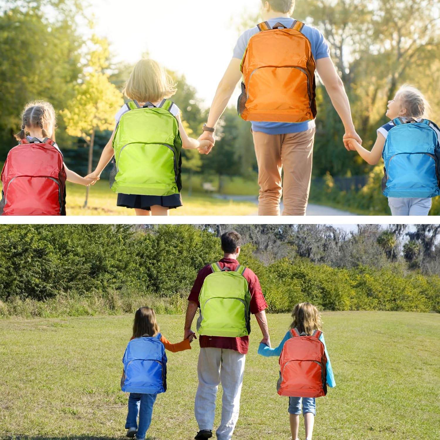 56 Pack Backpacks in Bulk 17 Inches Foldable Lightweight Bookbags for Boys Girls Basic Back with 56 Rulers 56 Erasers for Student Outdoor Travel School Supplies(8 Colors)