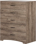 South Shore Step One 5-Drawer Chest Dresser Weathered Oak