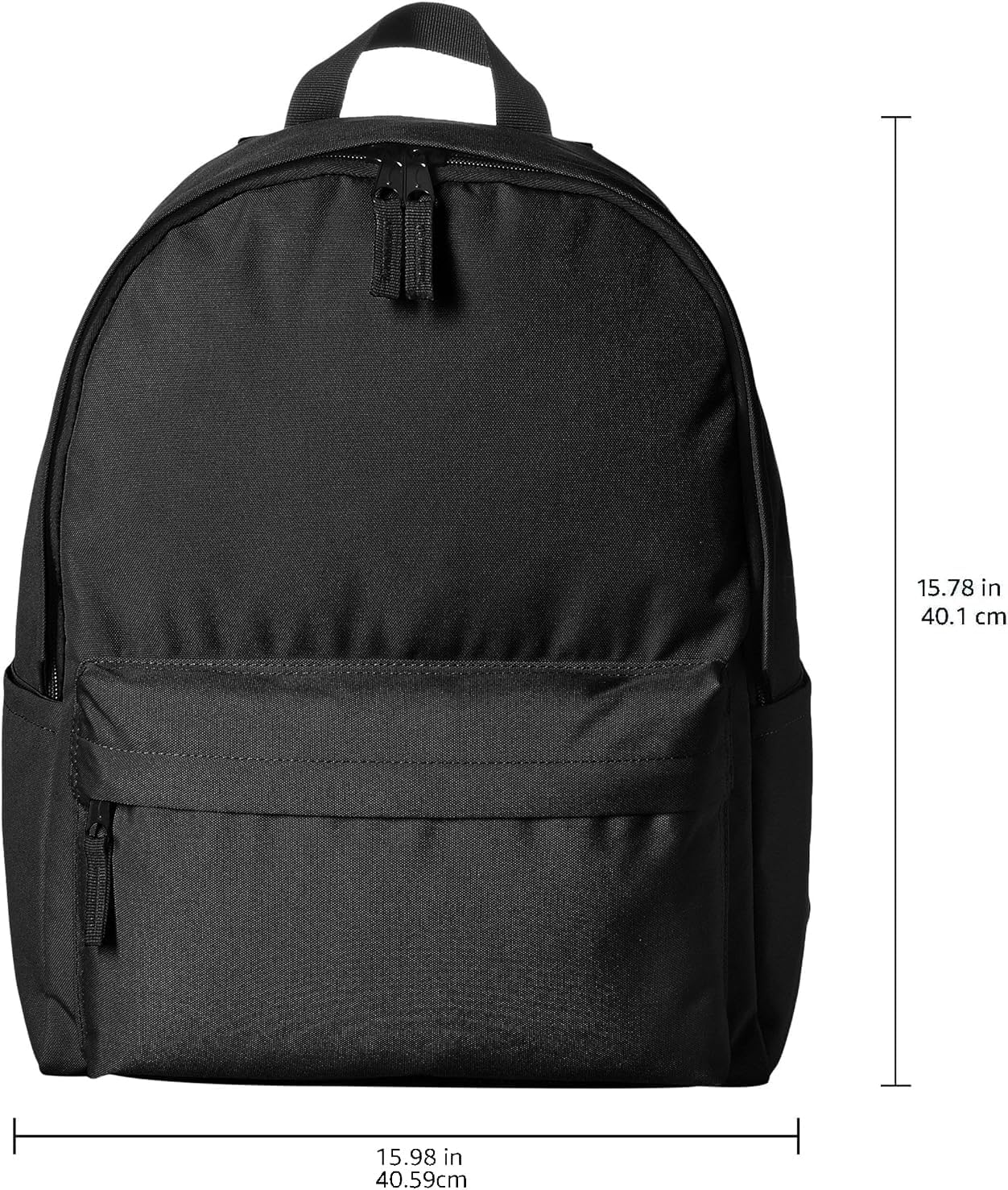 Amazon Basics Backpack for School,Travel,Study with Padded Adjustable Shoulder Straps,Spacious Compartment,Water Bottle Pockets,Durable Classic Design,Black,(Pack of 8)