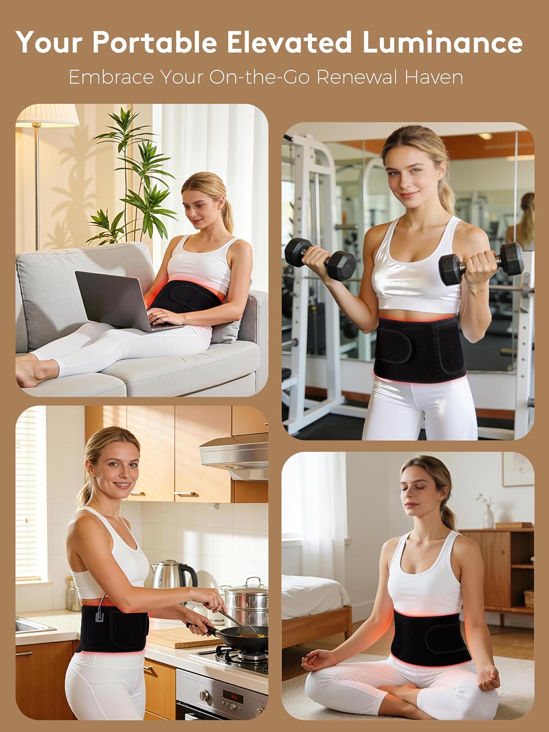 Red Light Therapy Belt, 600 High-Density LEDs Infrared Wrap with 5 Intensity Levels, 6 Timer Settings, Handheld Controller, Ideal Mother's Day Gift for Mom, Women, Men